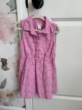 Crewcuts Pink Eyelet Sleeveless Shirt Dress